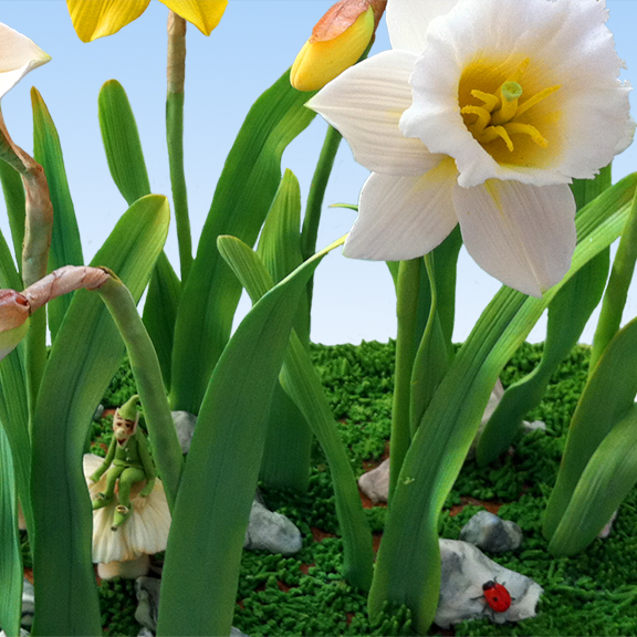 Daffodil, Hyacinth and Iris Leaf in Sugar