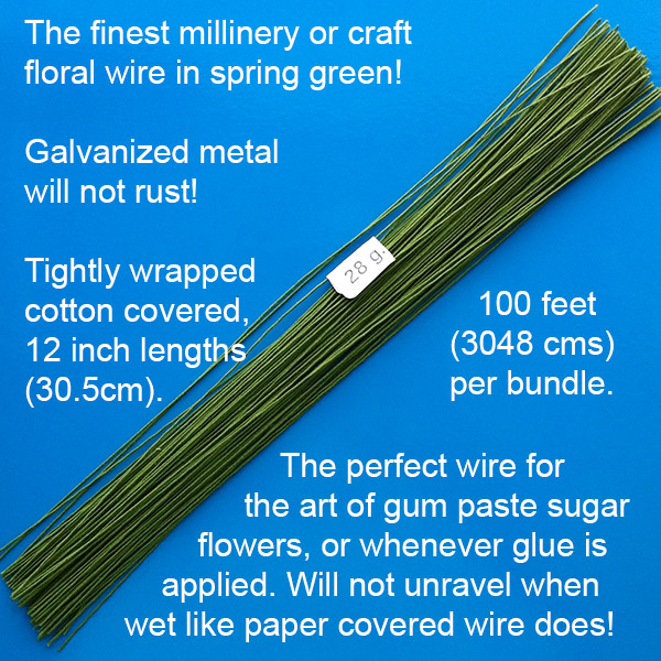 Green Cotton Wire – 18 gauge – World of Sugar Art