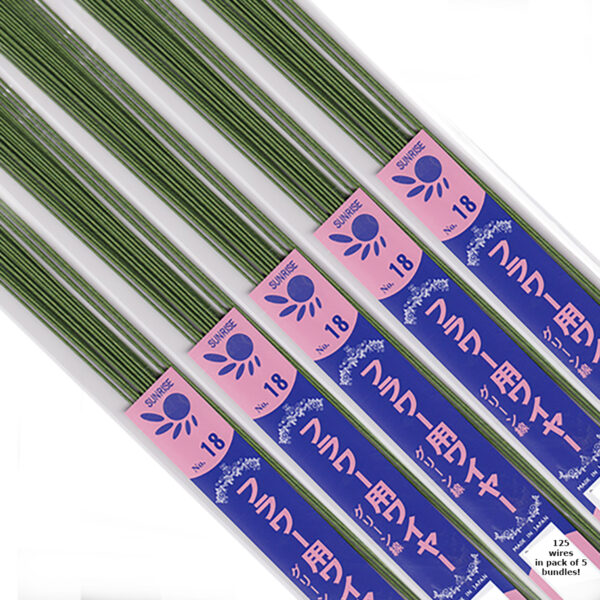 S1B-18GDGJapanese_Paper_Covered_Wire_18Gauge_Green-5Pack