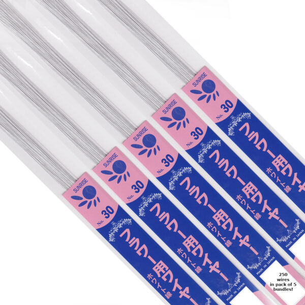 S1B-30GWJapanese_Paper_Covered_Wire_30Gauge_White_5Pack